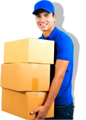 man holding boxes